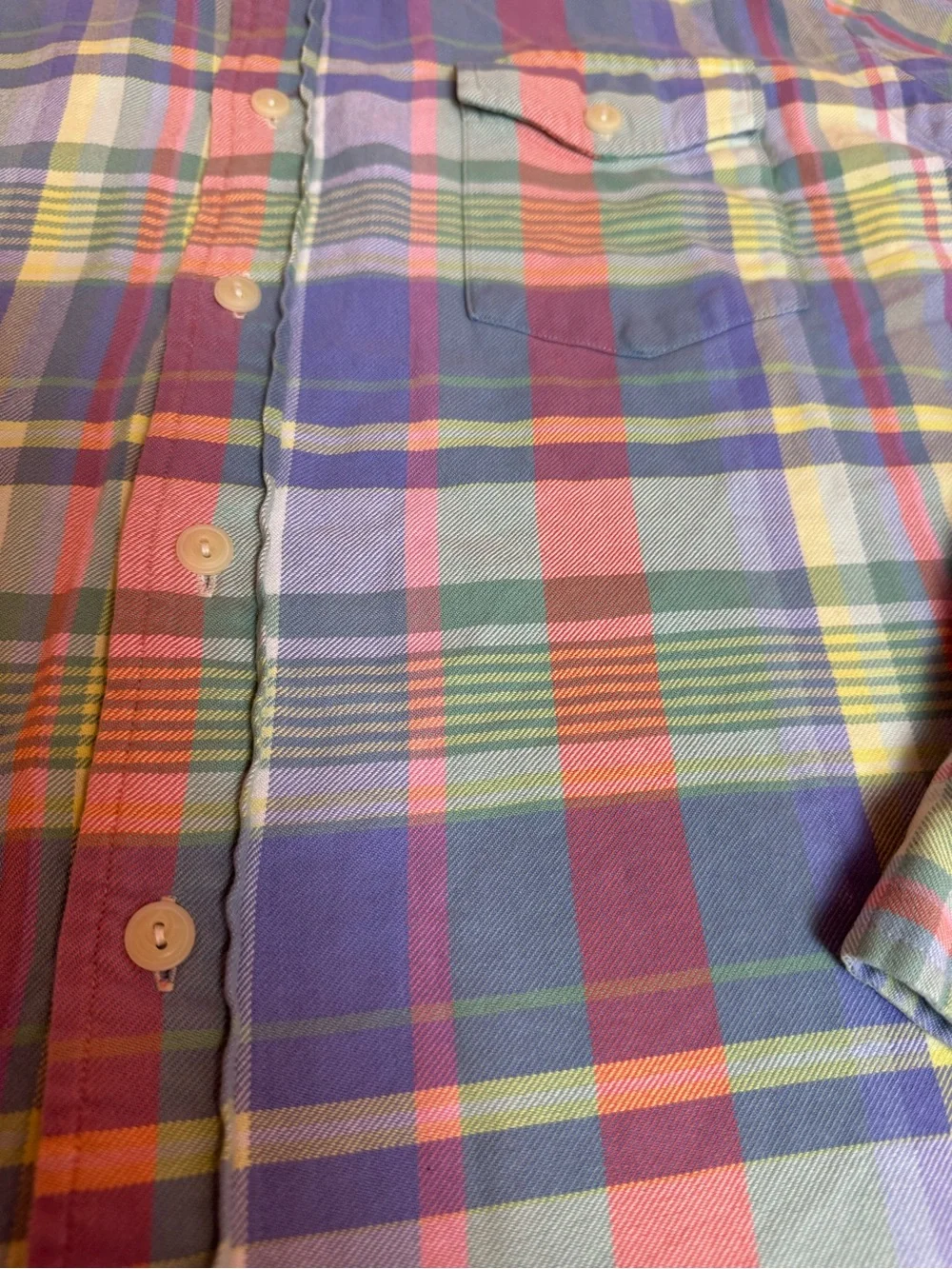 Ralph Lauren 90'sPastel Plaid Button-Down Shirt in Blue, Green, Pink, Yellow